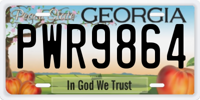 GA license plate PWR9864