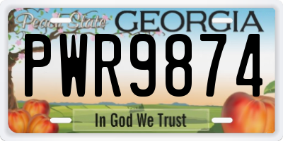 GA license plate PWR9874