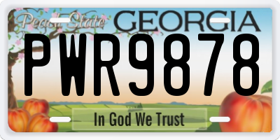 GA license plate PWR9878