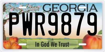 GA license plate PWR9879