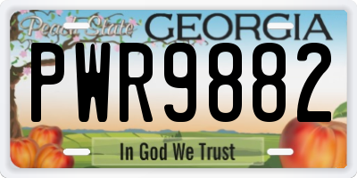 GA license plate PWR9882