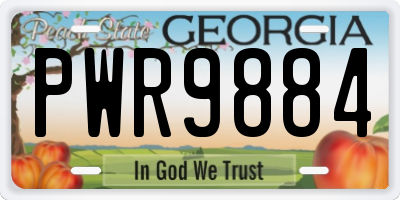 GA license plate PWR9884
