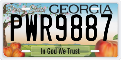 GA license plate PWR9887