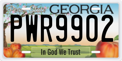 GA license plate PWR9902