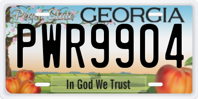 GA license plate PWR9904
