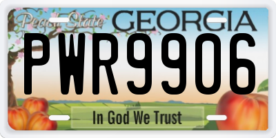 GA license plate PWR9906