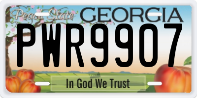 GA license plate PWR9907