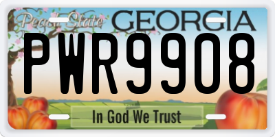 GA license plate PWR9908