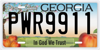 GA license plate PWR9911
