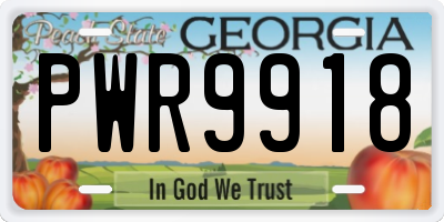 GA license plate PWR9918