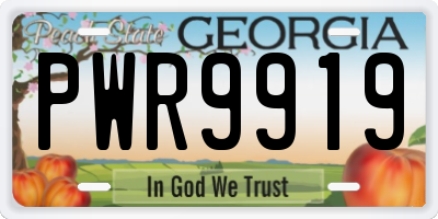 GA license plate PWR9919