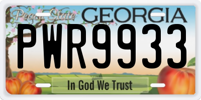GA license plate PWR9933