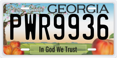 GA license plate PWR9936