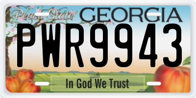 GA license plate PWR9943