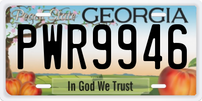 GA license plate PWR9946
