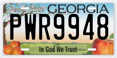 GA license plate PWR9948