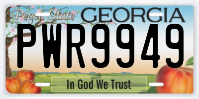 GA license plate PWR9949