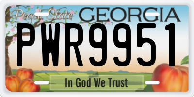 GA license plate PWR9951