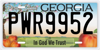 GA license plate PWR9952