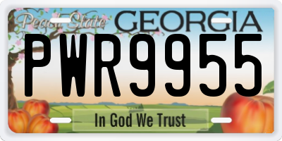 GA license plate PWR9955