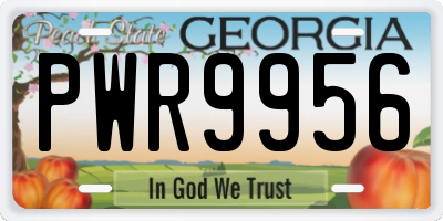 GA license plate PWR9956