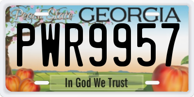 GA license plate PWR9957
