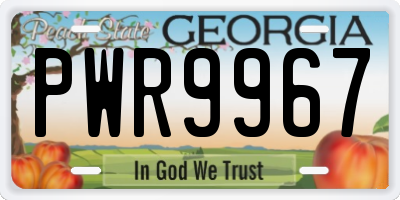 GA license plate PWR9967
