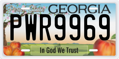 GA license plate PWR9969