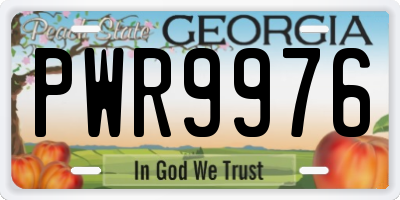 GA license plate PWR9976
