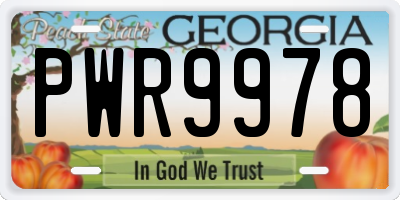 GA license plate PWR9978