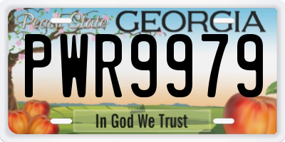 GA license plate PWR9979