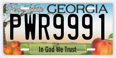 GA license plate PWR9991