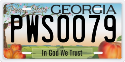 GA license plate PWS0079
