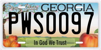 GA license plate PWS0097