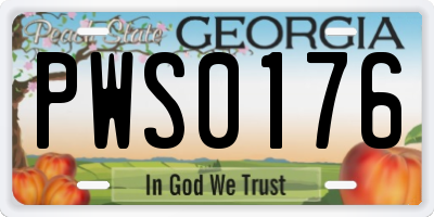 GA license plate PWS0176