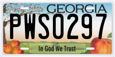 GA license plate PWS0297