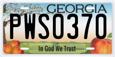 GA license plate PWS0370