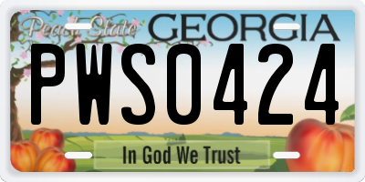 GA license plate PWS0424