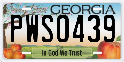 GA license plate PWS0439