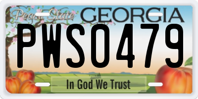 GA license plate PWS0479