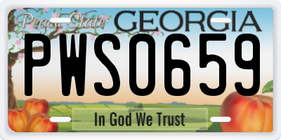 GA license plate PWS0659