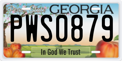 GA license plate PWS0879