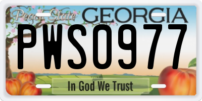 GA license plate PWS0977