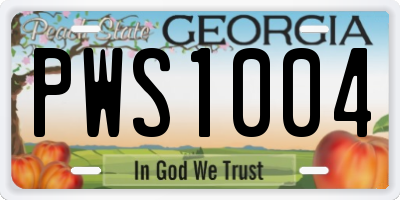 GA license plate PWS1004
