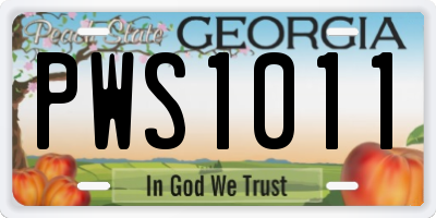 GA license plate PWS1011