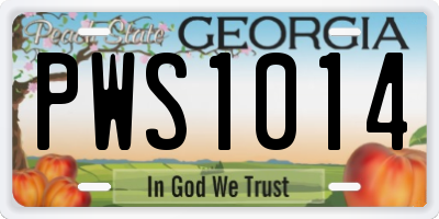 GA license plate PWS1014