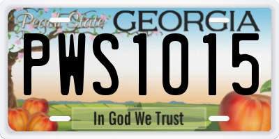GA license plate PWS1015