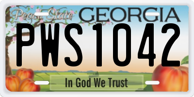 GA license plate PWS1042