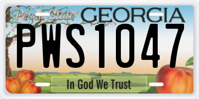 GA license plate PWS1047