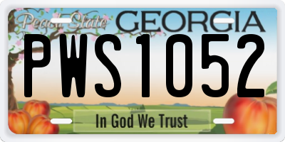 GA license plate PWS1052